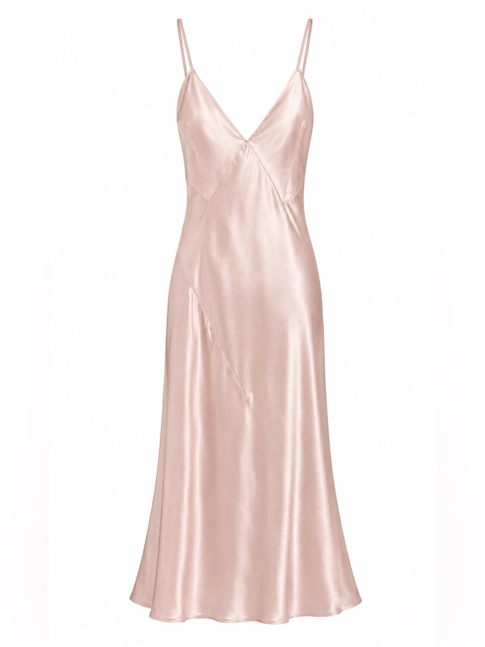 We Are HAH Blush Satin Slip Maxi Dress NWT M